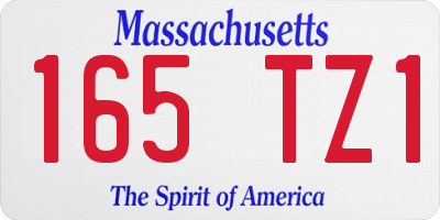 MA license plate 165TZ1