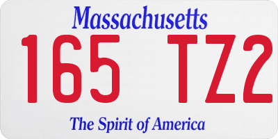 MA license plate 165TZ2