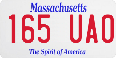 MA license plate 165UA0
