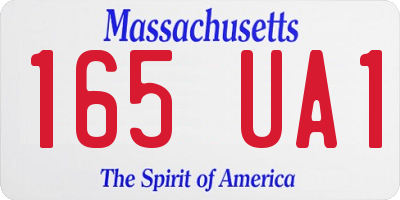 MA license plate 165UA1