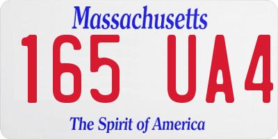 MA license plate 165UA4