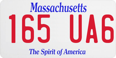 MA license plate 165UA6