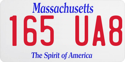 MA license plate 165UA8