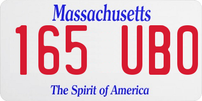MA license plate 165UB0