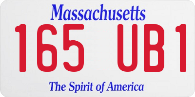 MA license plate 165UB1