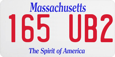 MA license plate 165UB2