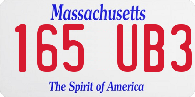 MA license plate 165UB3