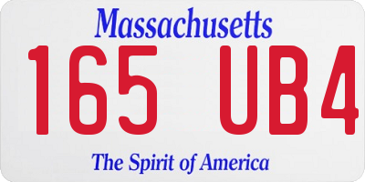 MA license plate 165UB4