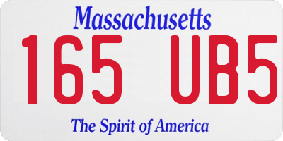 MA license plate 165UB5
