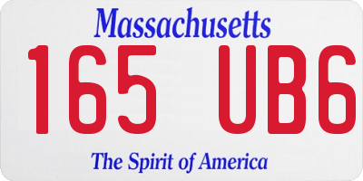 MA license plate 165UB6