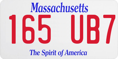 MA license plate 165UB7