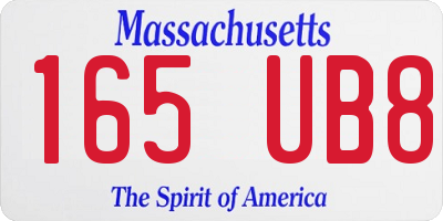 MA license plate 165UB8