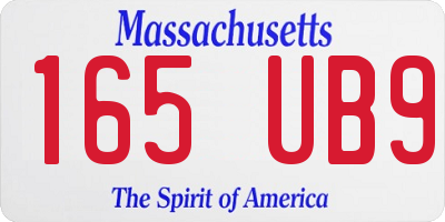 MA license plate 165UB9