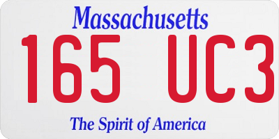 MA license plate 165UC3