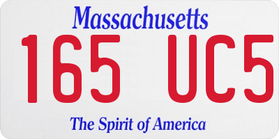 MA license plate 165UC5