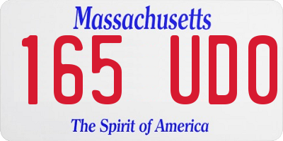 MA license plate 165UD0