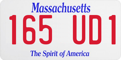 MA license plate 165UD1