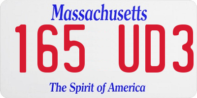 MA license plate 165UD3