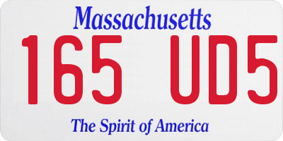 MA license plate 165UD5