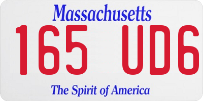 MA license plate 165UD6