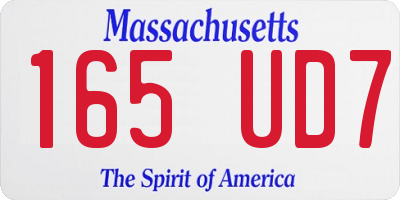 MA license plate 165UD7