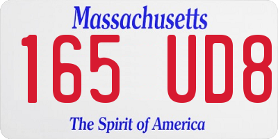 MA license plate 165UD8