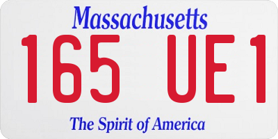 MA license plate 165UE1