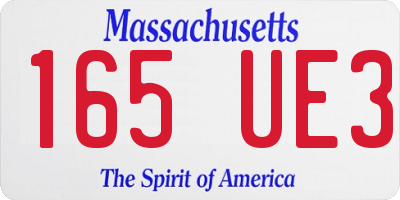 MA license plate 165UE3