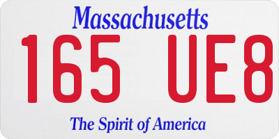 MA license plate 165UE8