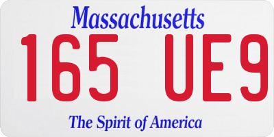 MA license plate 165UE9