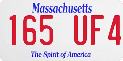 MA license plate 165UF4