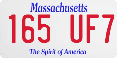 MA license plate 165UF7
