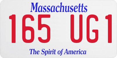 MA license plate 165UG1