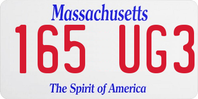 MA license plate 165UG3
