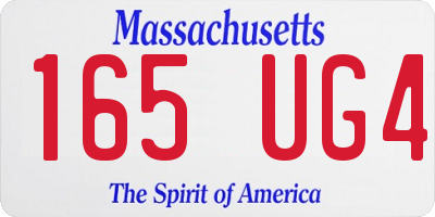 MA license plate 165UG4