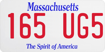 MA license plate 165UG5