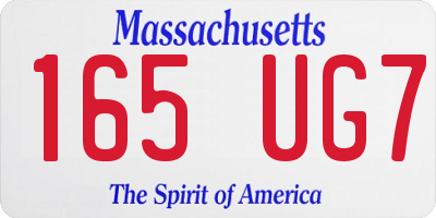 MA license plate 165UG7