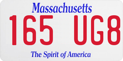 MA license plate 165UG8
