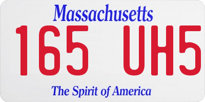 MA license plate 165UH5