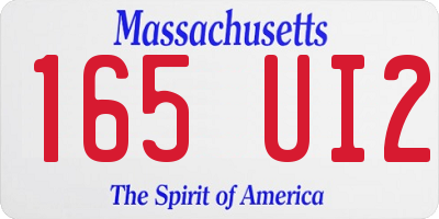 MA license plate 165UI2