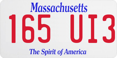 MA license plate 165UI3