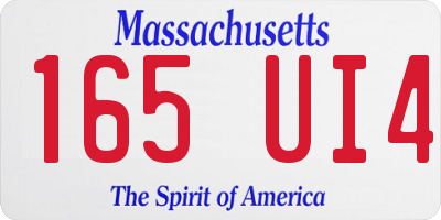 MA license plate 165UI4