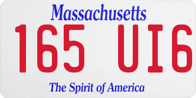 MA license plate 165UI6