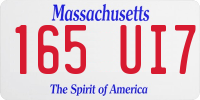 MA license plate 165UI7