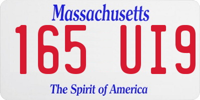 MA license plate 165UI9