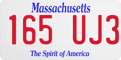 MA license plate 165UJ3