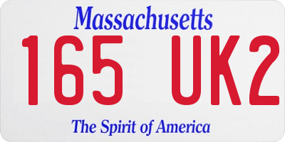 MA license plate 165UK2