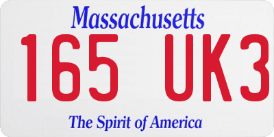 MA license plate 165UK3