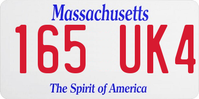 MA license plate 165UK4
