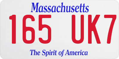 MA license plate 165UK7